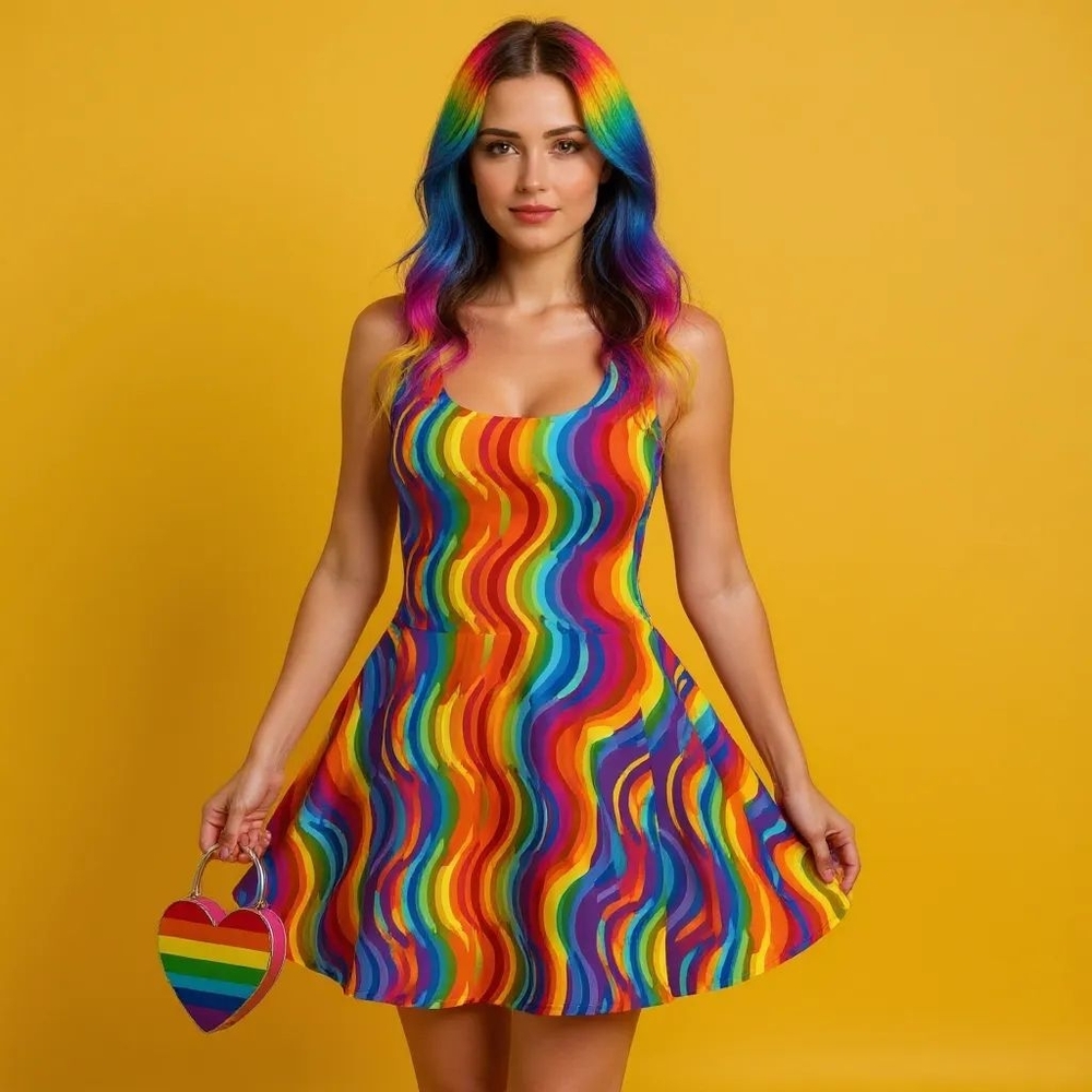 LGBTQIA + Gay Pride Rainbow Summer Dress